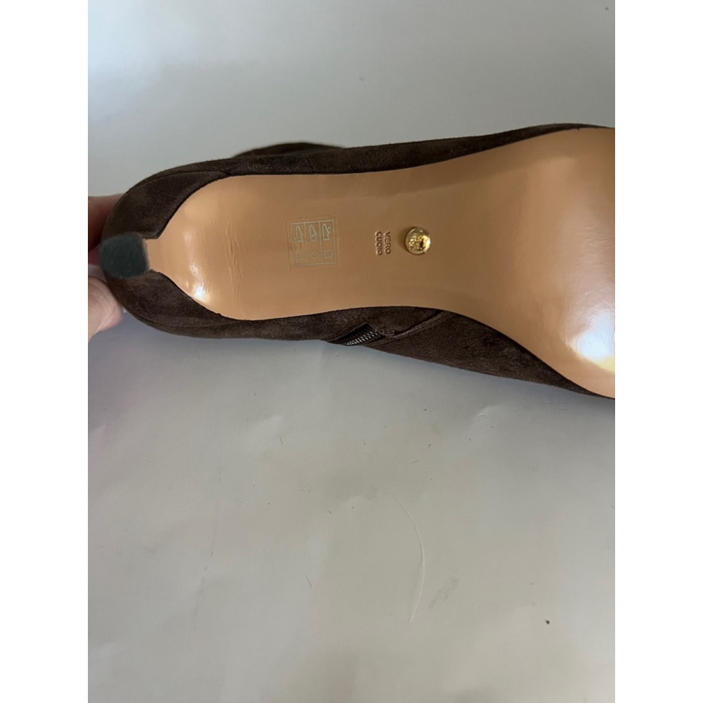 New Pelle Moda Brown Suede Ankle Boots Size 7.5M - Picture 2 of 4